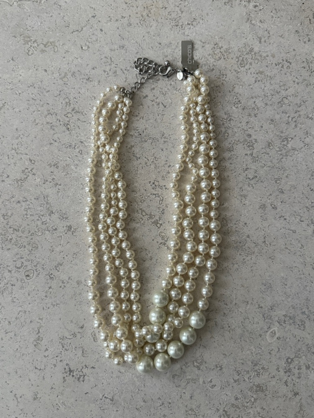 Chico's Cream Multi-Strand Faux Pearl Necklace - Picture 1 of 1